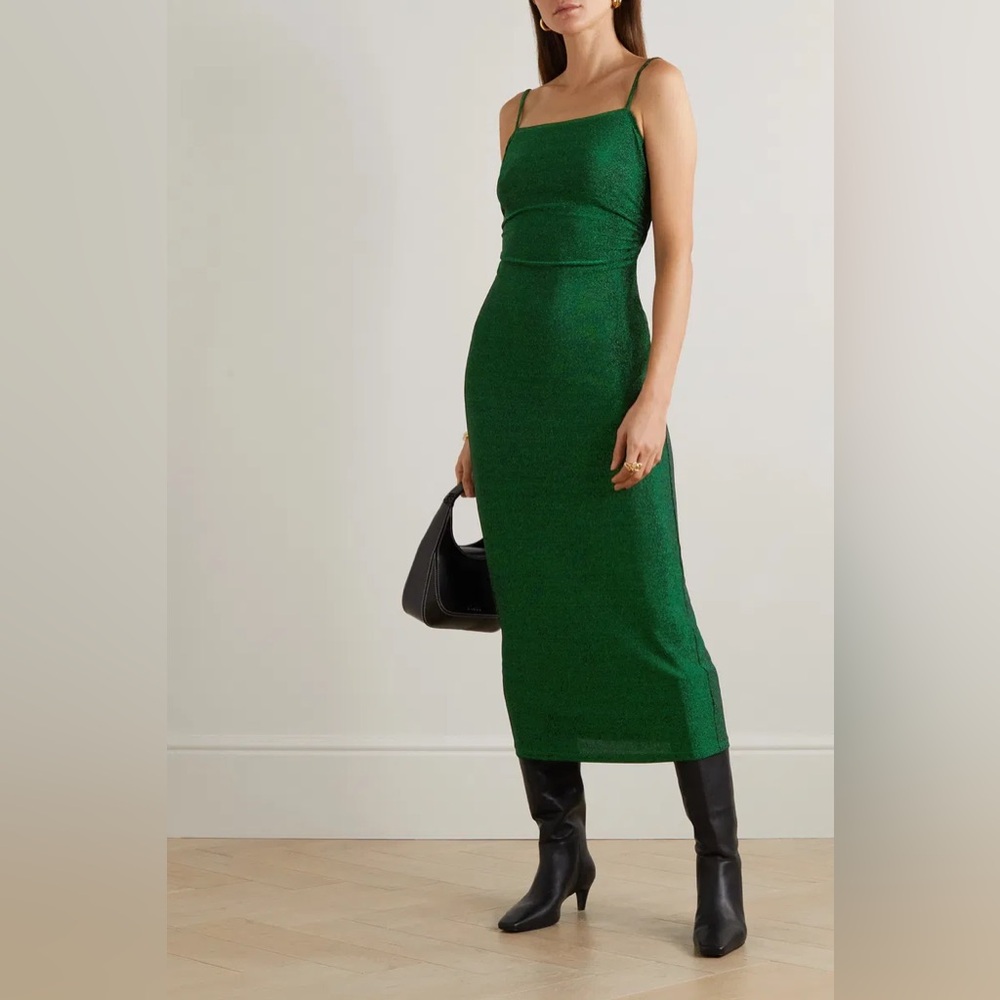 NWT Reformation Green Breslin Midi Dress